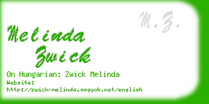 melinda zwick business card